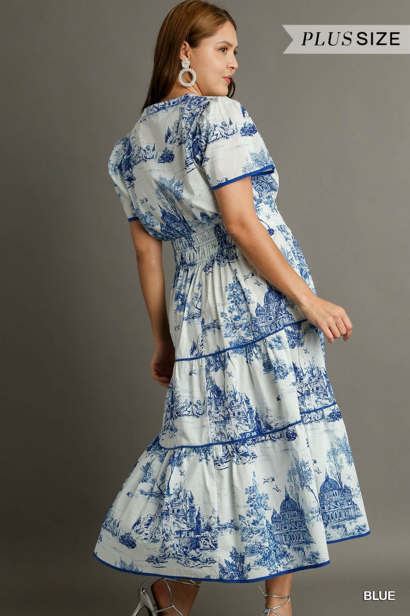 blue toile maxi dress Landscape – Olive You Kids Clothing 6/10 launch Fitted Dress Sewing Pattern Size:45.5 or simply embracing a
