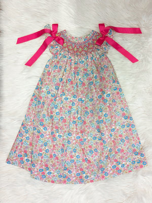 Floral & Bows Smocked Dress