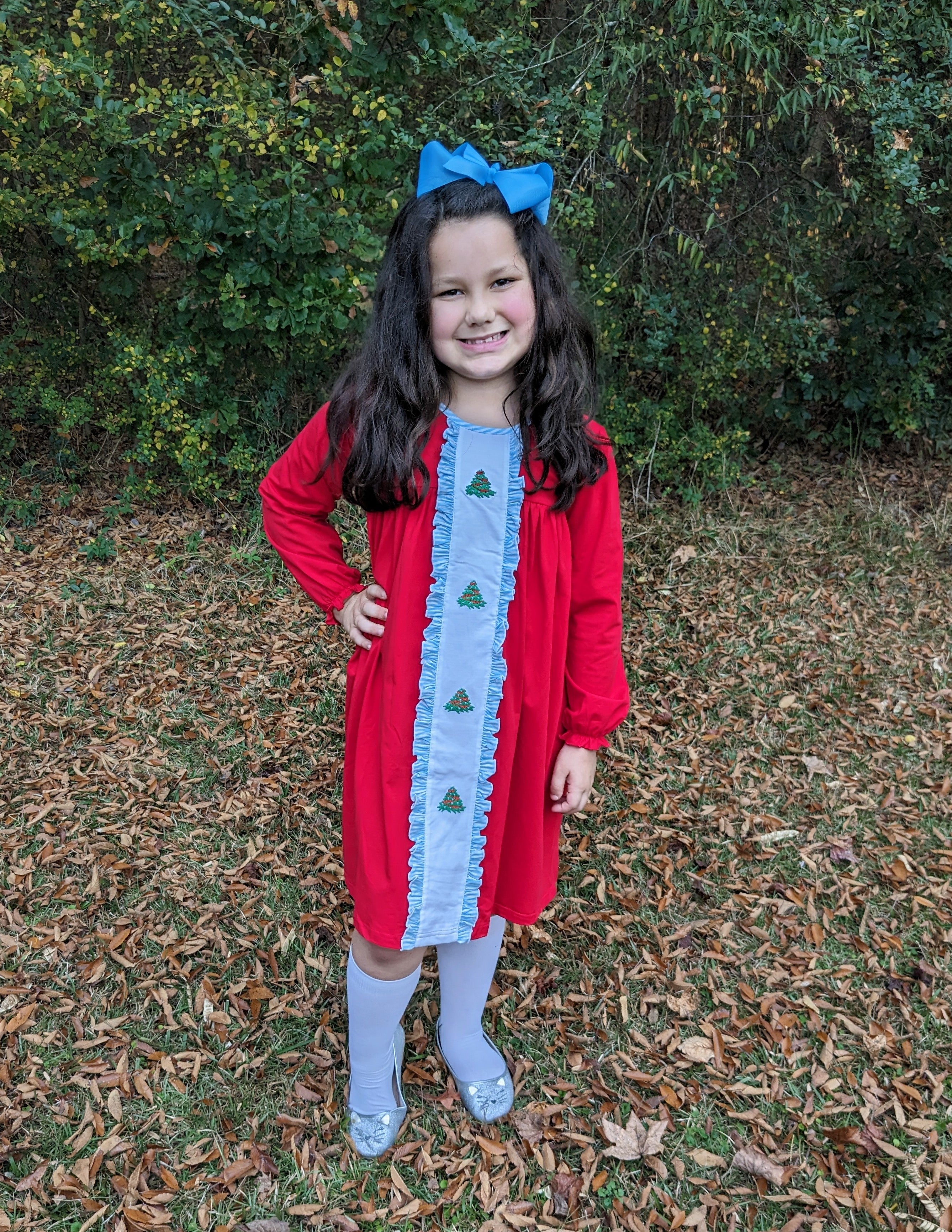 Christmas Tree Ruffle Panel Dress