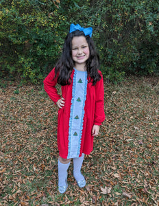 Christmas Tree Ruffle Panel Dress