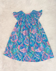 Bright Floral Smocked Dress