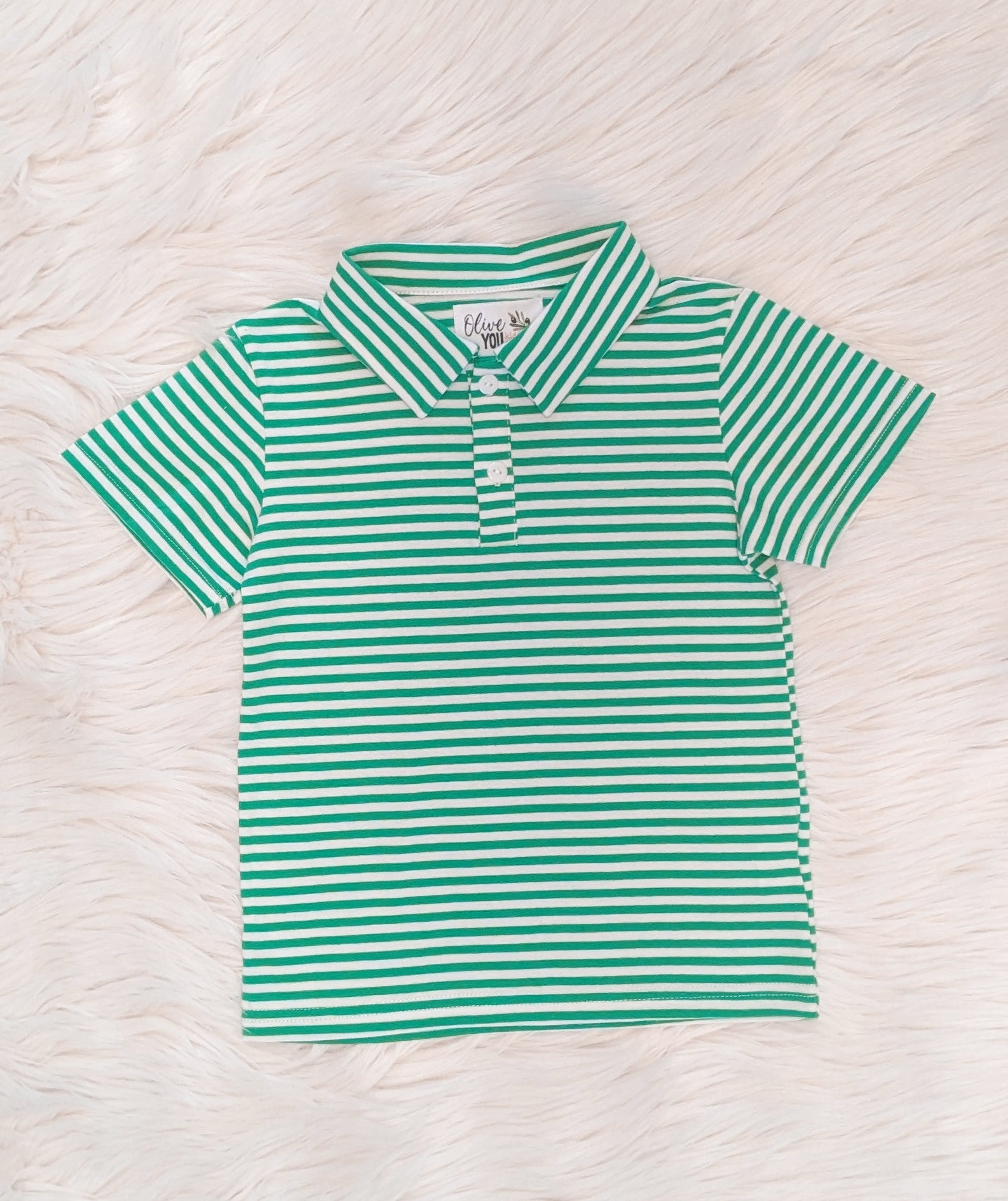 Green Striped Polo