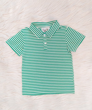 Green Striped Polo