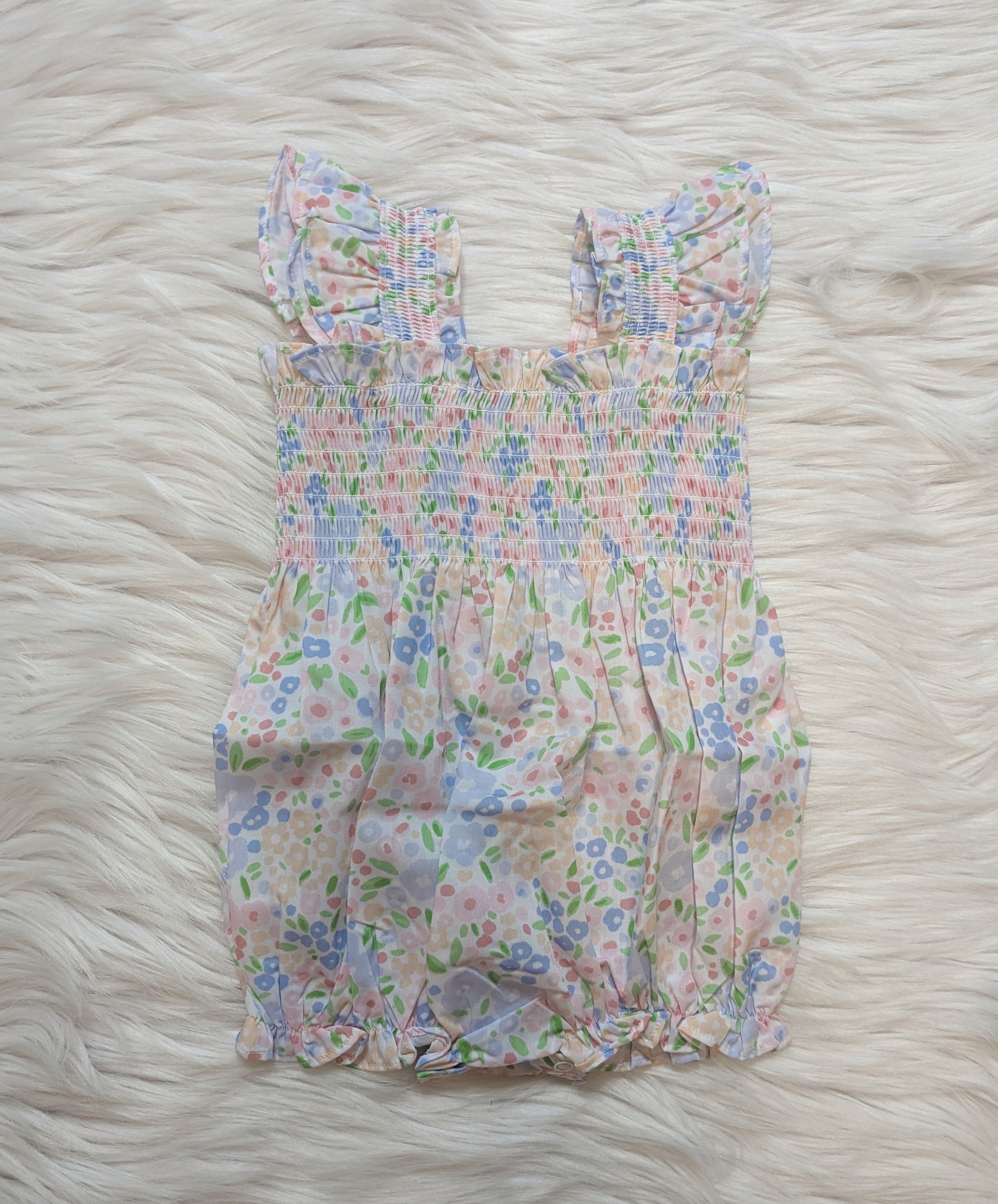 Tiny Floral Smocked Bubble