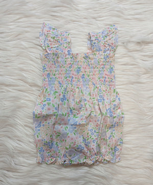 Tiny Floral Smocked Bubble