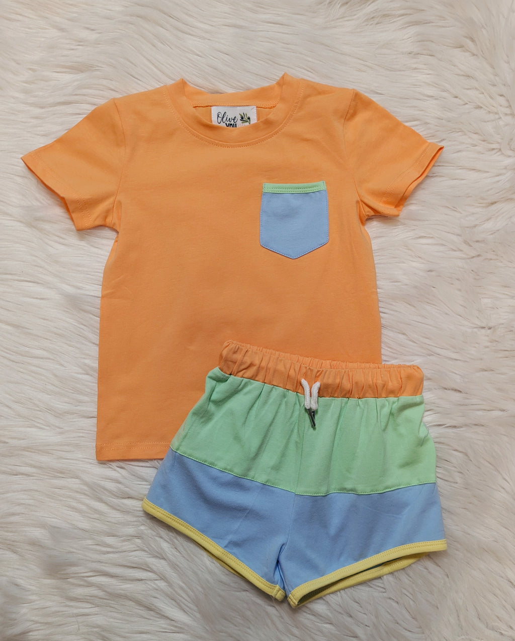 ColorBlock Boy Short Set