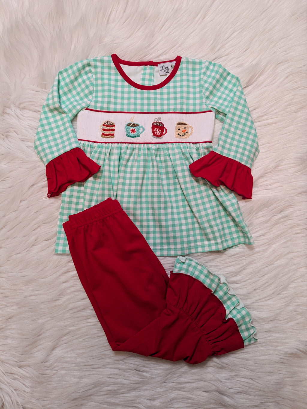 Hot Cocoa Smocked Girl Set