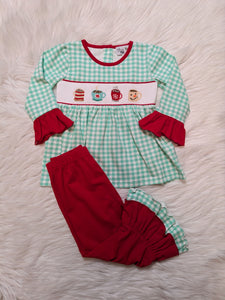 Hot Cocoa Smocked Girl Set