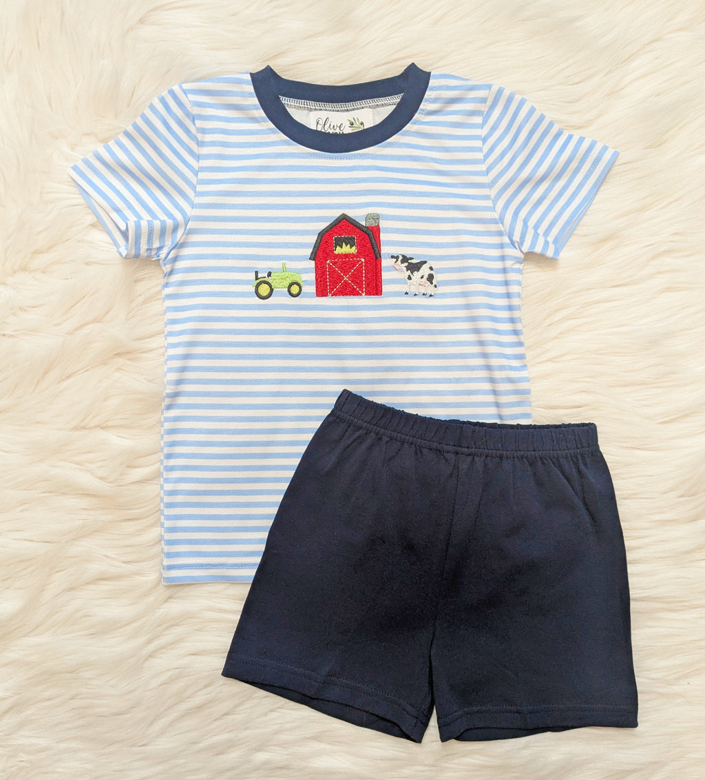Barn Tractor Cow Short Set