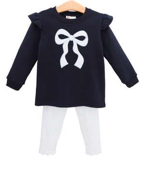 Bow Sweatshirt Pant Set
