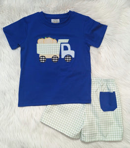 Pumpkin Dump Truck Short Set