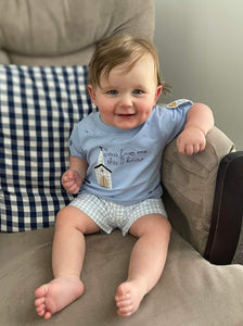 Jesus Loves Me Blue Boy Short Set
