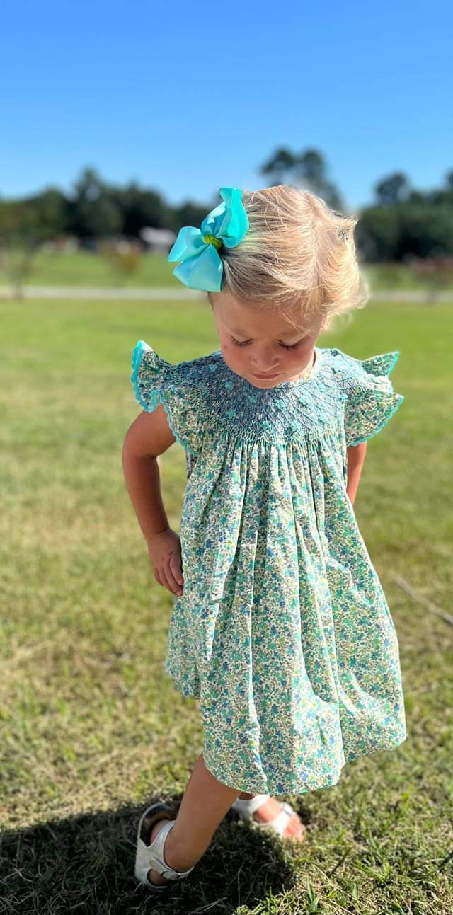 Ditsy Floral Smocked Dress Olive You Kids Clothing Ditsy Floral Smocked Dress Olive You Kids Clothing