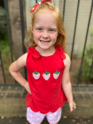 Strawberry French Knot Girl Set