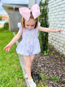 Tiny Floral Smocked Bubble