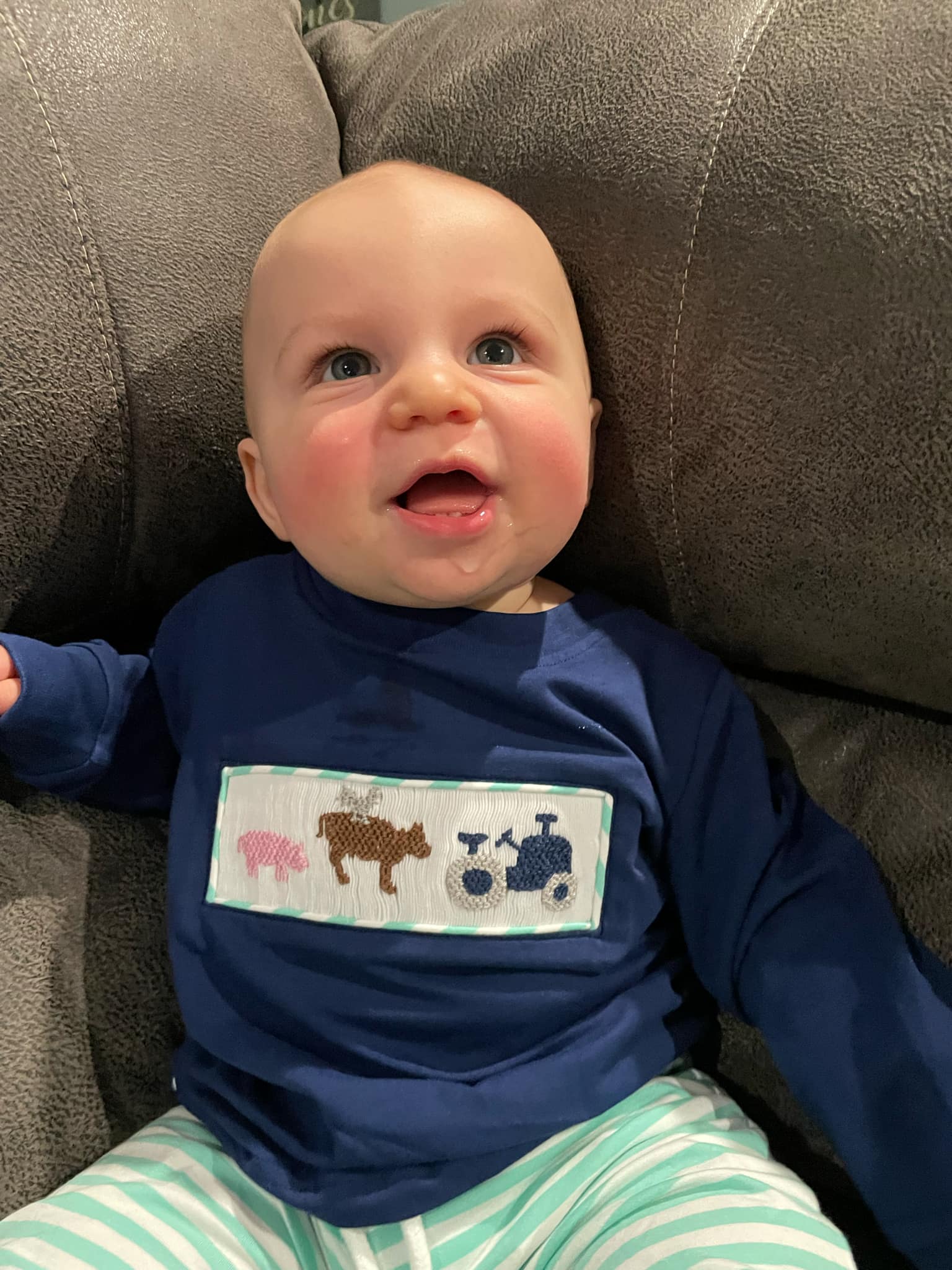 Tractor Farm Animal Smocked Jogger Set