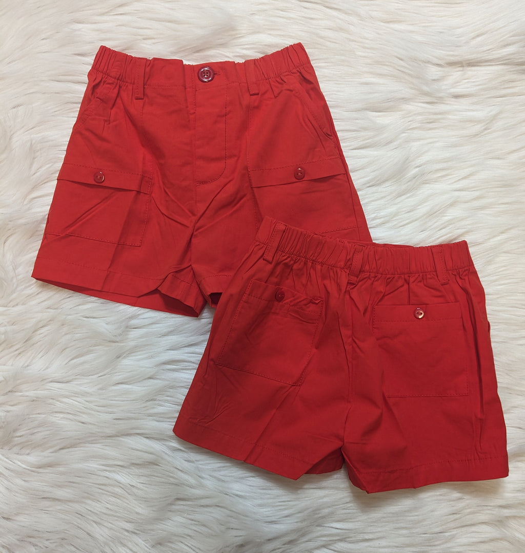Red Pull On Shorts