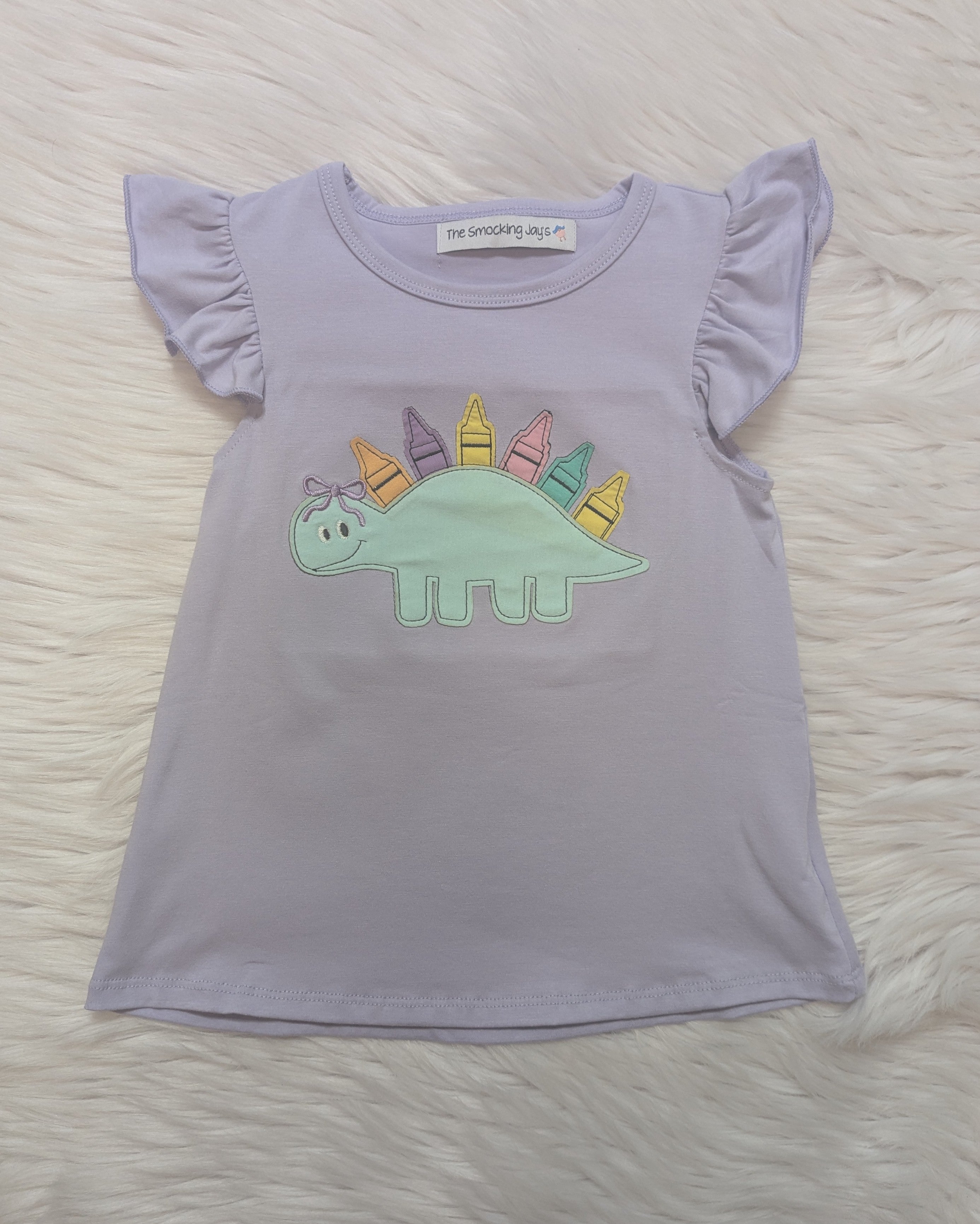 Dinosaur Crayon School Girl Shirt