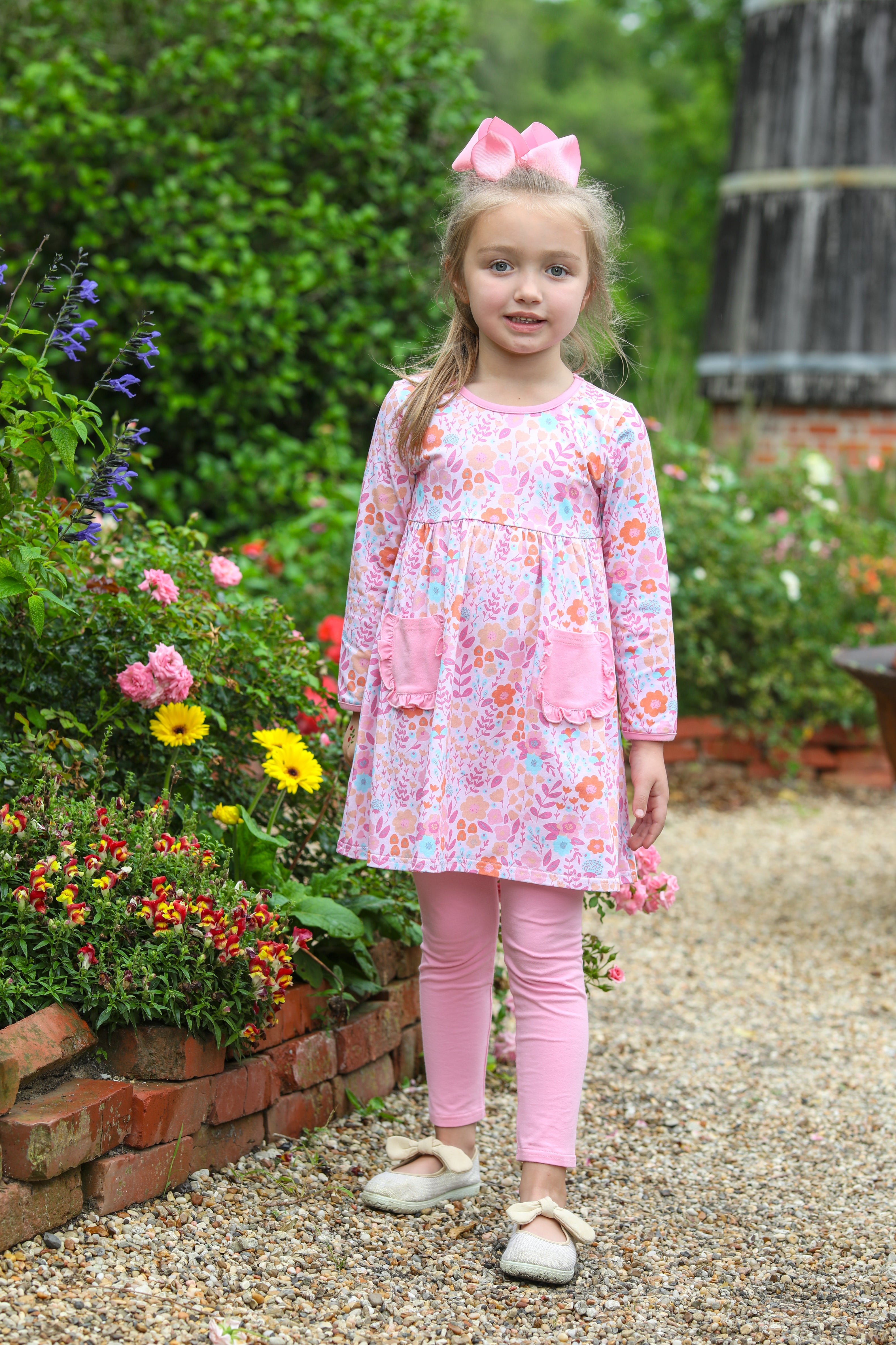 Floral Ruffle Pocket Pant Set