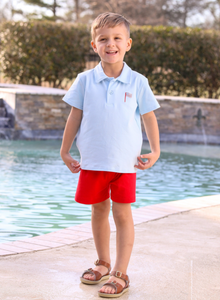 American Flag Embroidered Polo