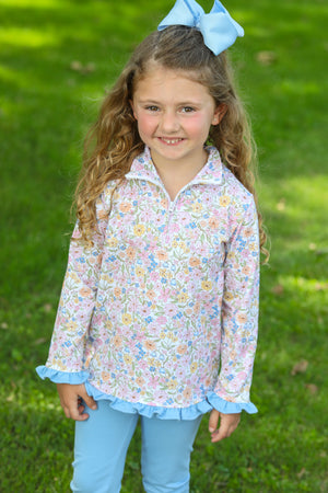 Floral Ruffle Pullover Set