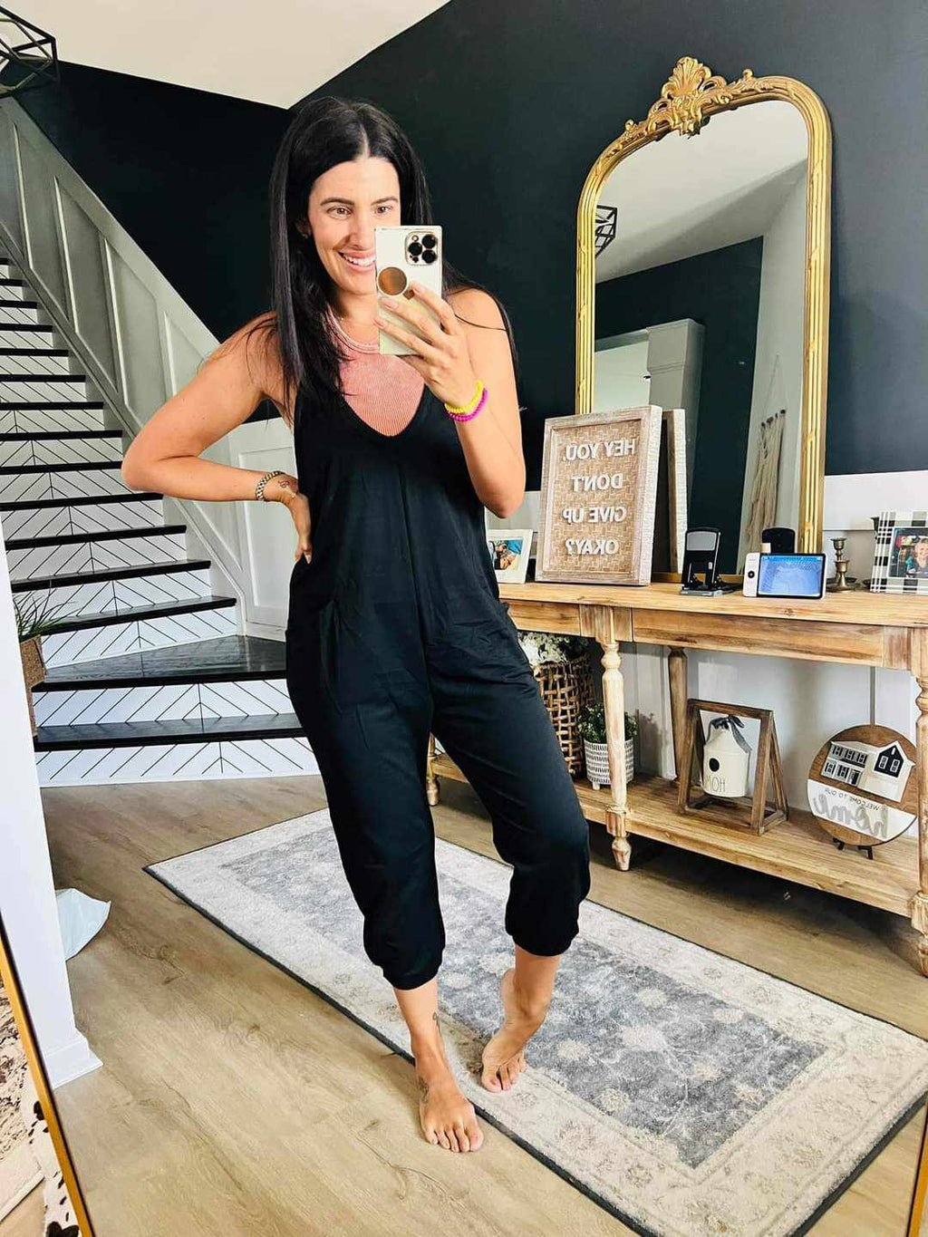 Ladies Black Romper