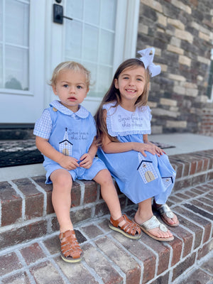 Jesus Loves Me Blue Boy Shortall