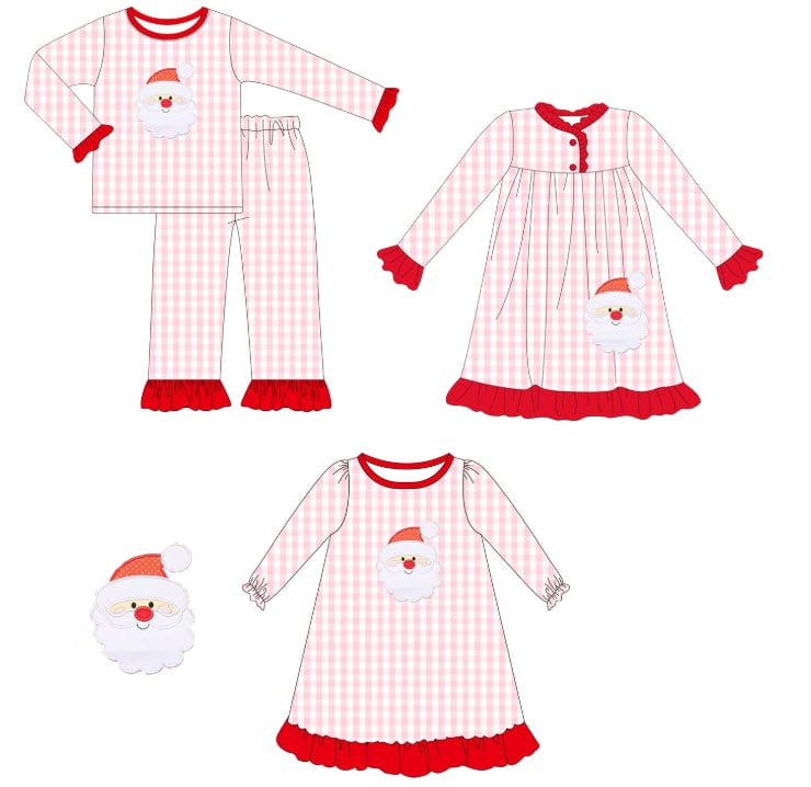 Pink Gingham Santa Lounge
