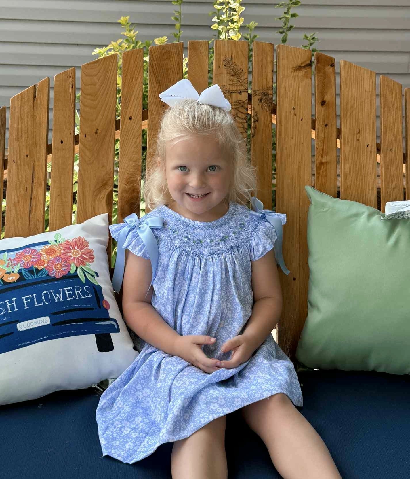 Blue Floral Smocked Dress