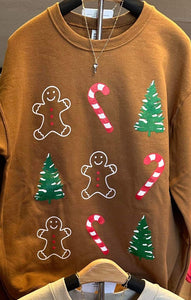 Gingerbread Tree Candy Cane Sweatshirt