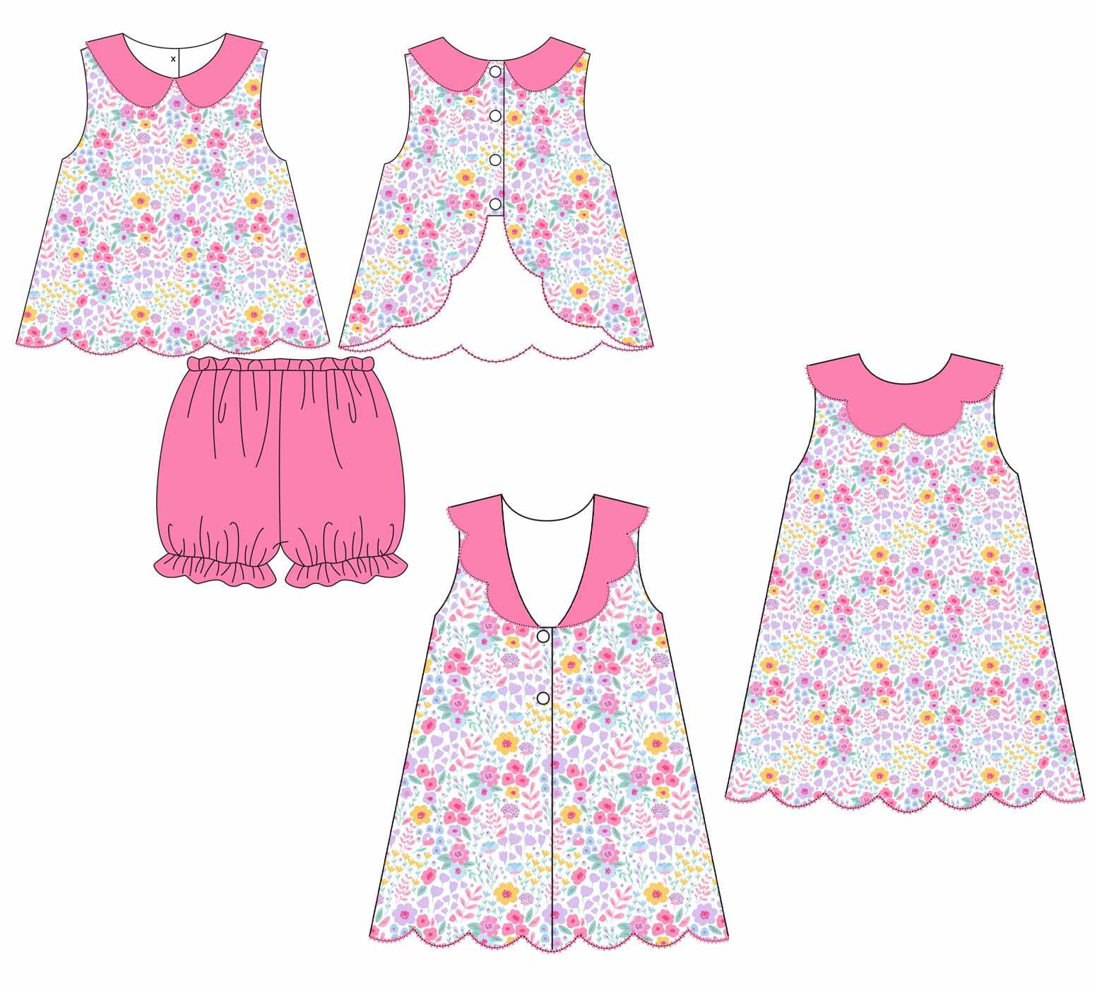 Pink Collar Floral
