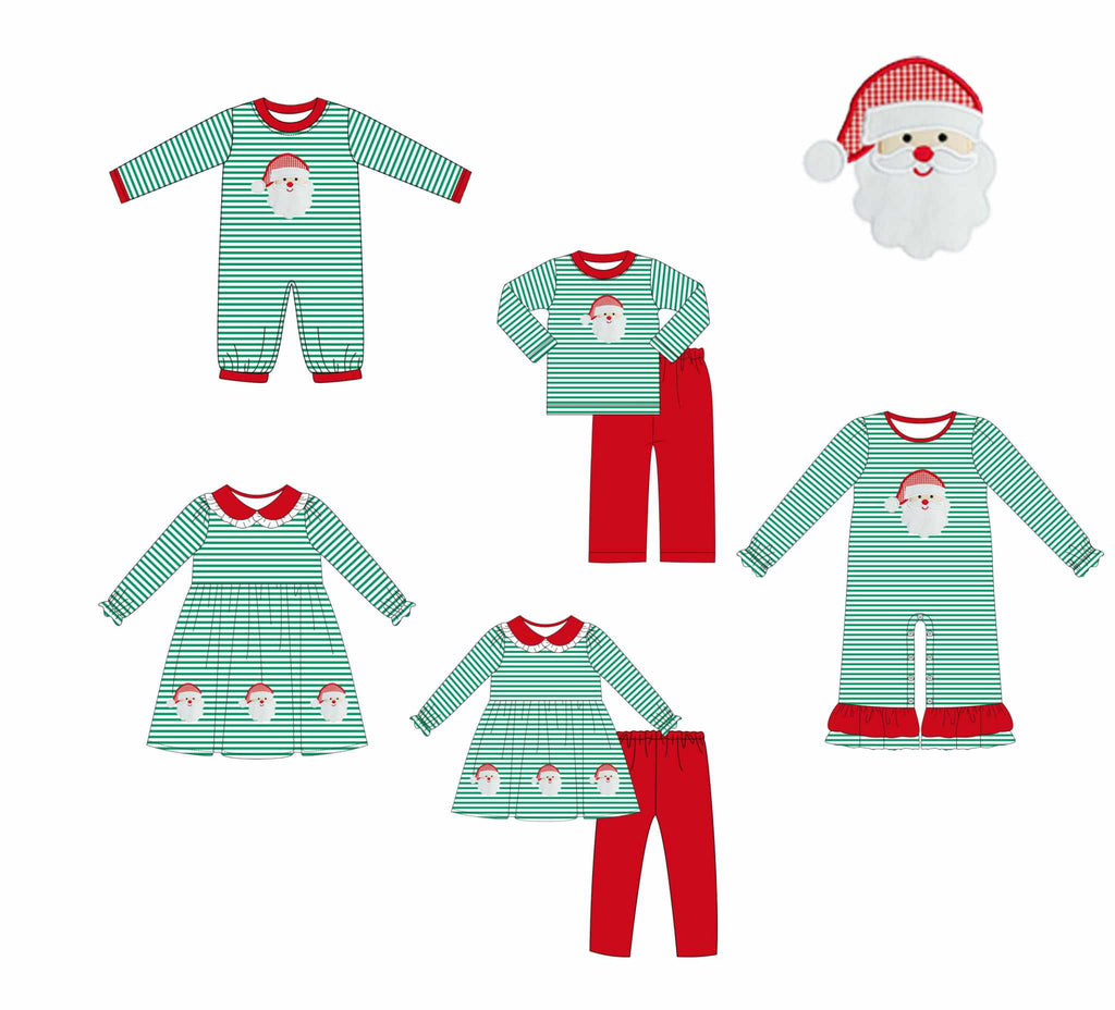 Green Striped Santa Collection