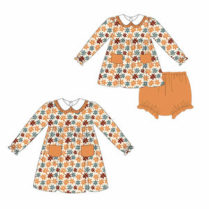Ruffle Collar Fall Floral Girls