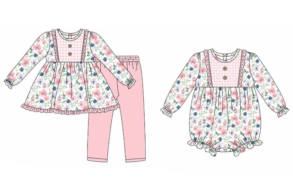 Pink Floral & Buttons