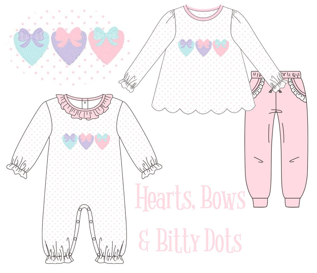 Hearts Bows & Bitty Dots