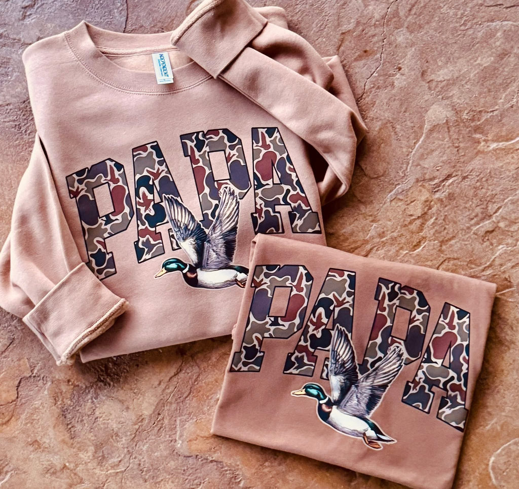 Camo Duck Papa Tee & Sweatshirt