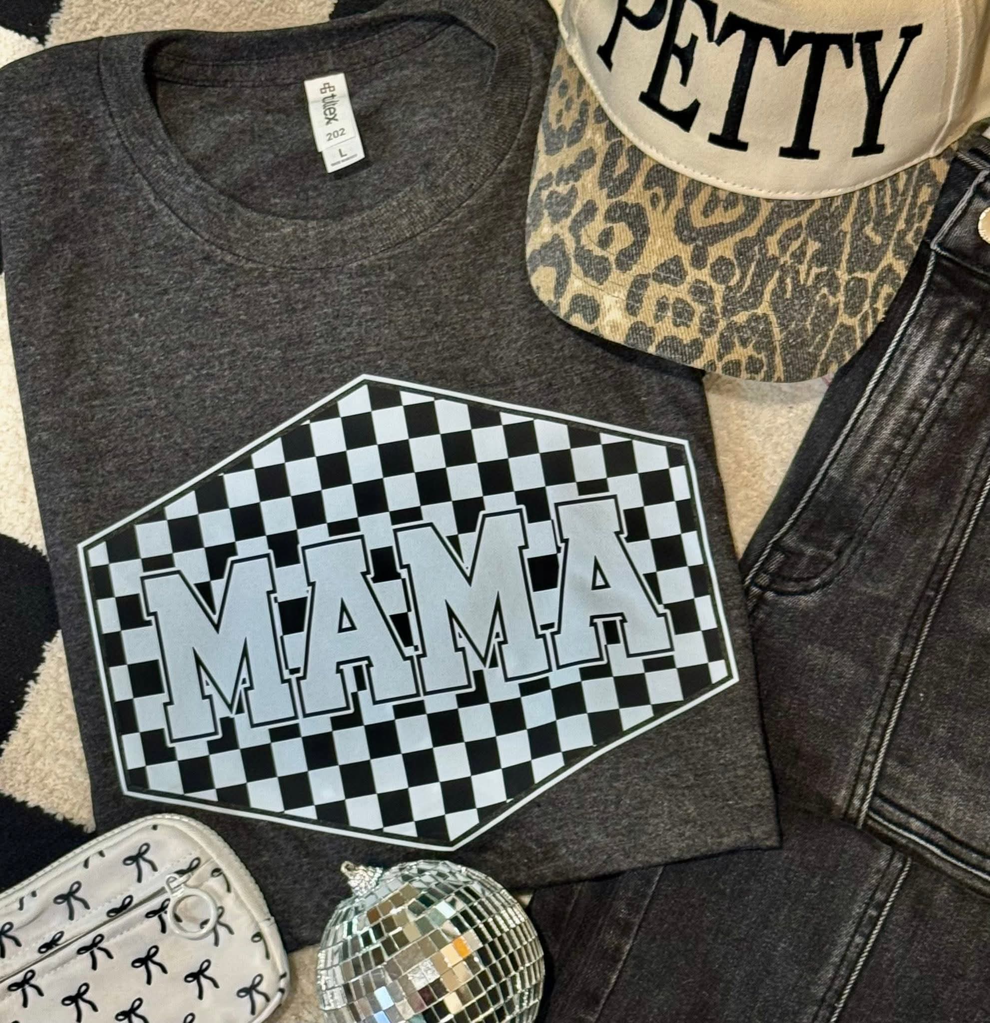 Checkered Mama Tee & Sweatshirt