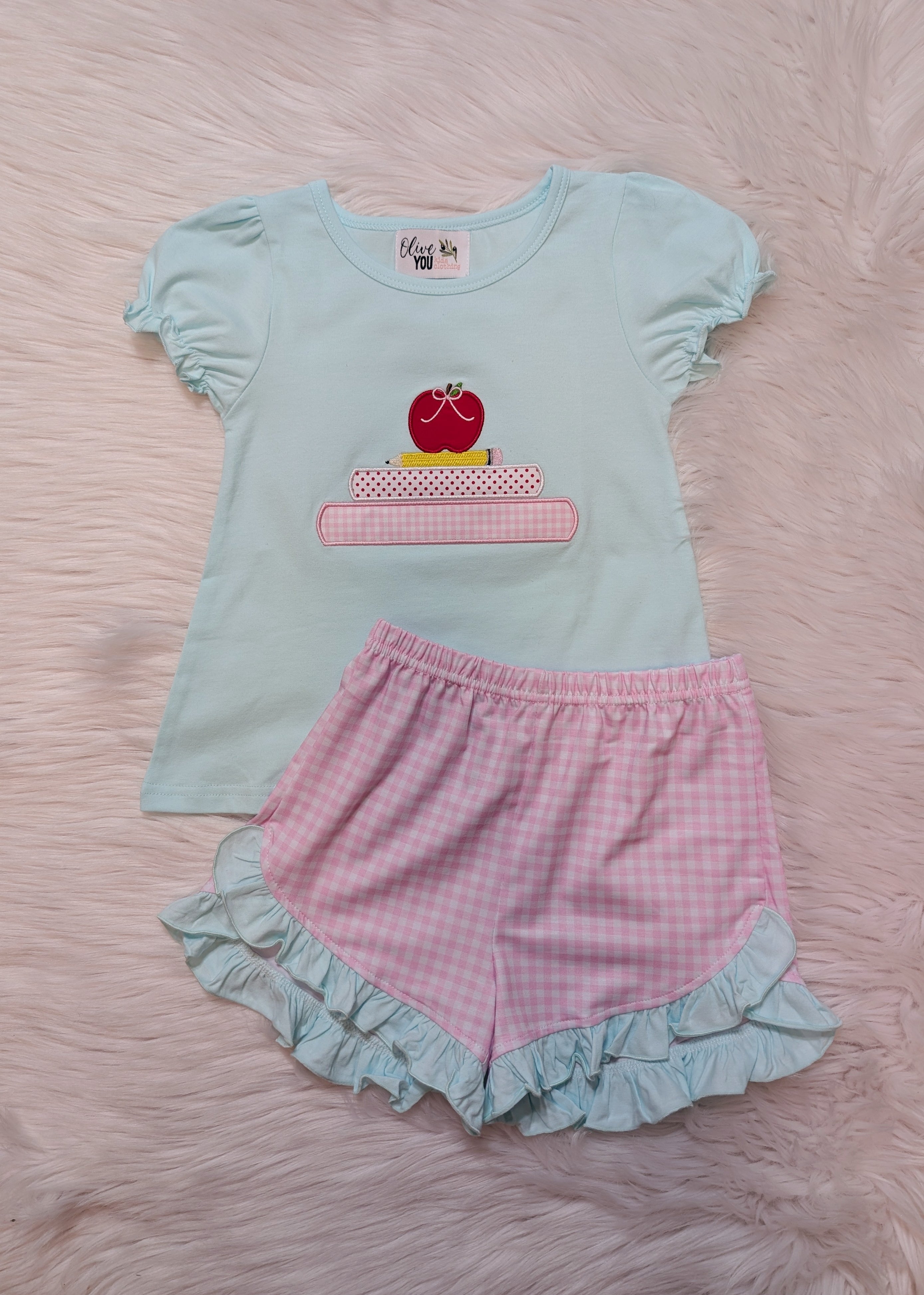 Book Stack School Ruffle Short Set