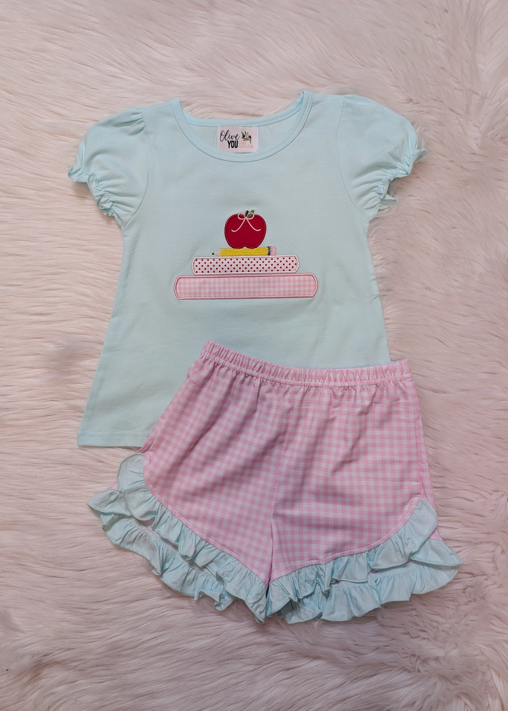 Book Stack School Ruffle Short Set