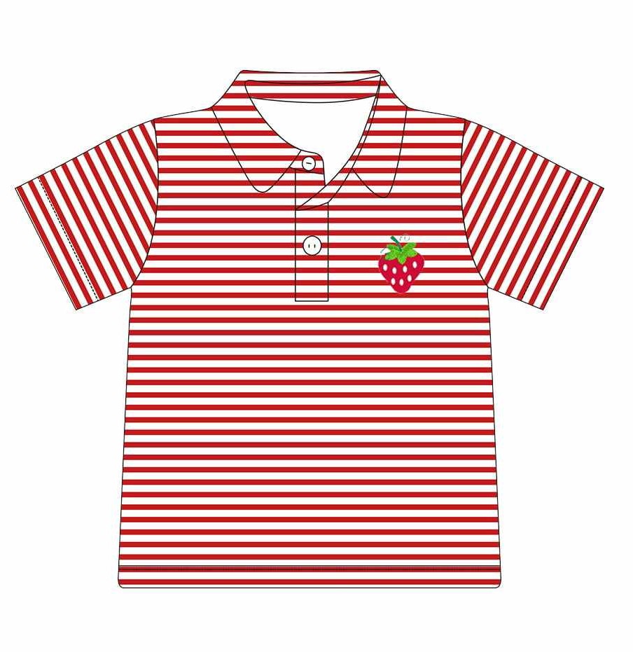 Striped Strawberry Polo