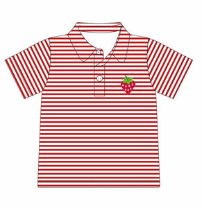Striped Strawberry Polo