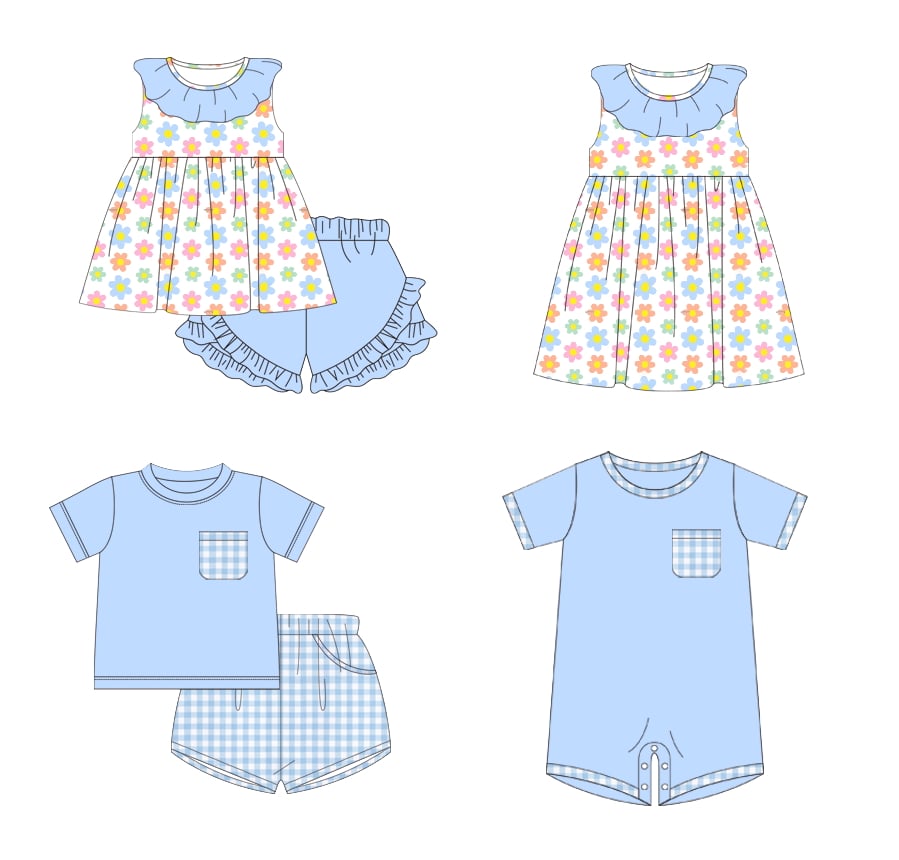 Gingham & Spring Flowers