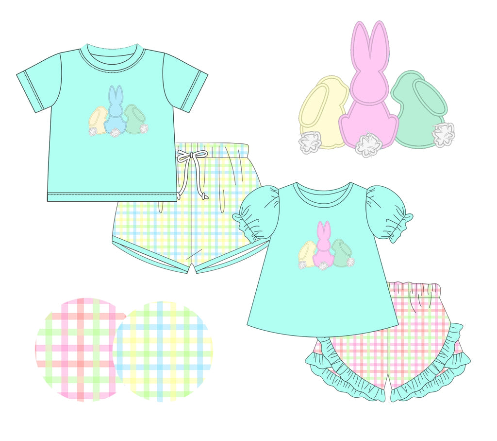 Plaid Bunny Trio