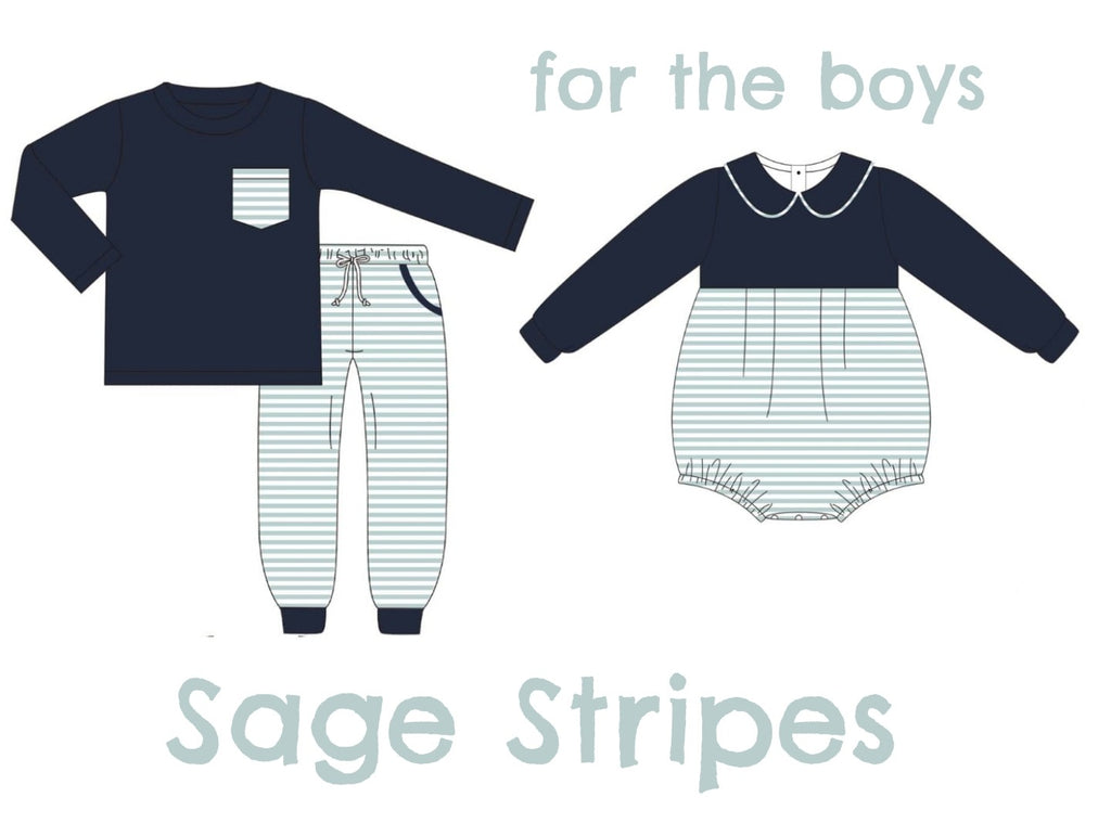 Boys Sage Stripes
