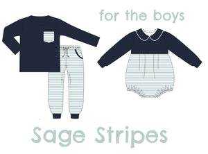 Boys Sage Stripes
