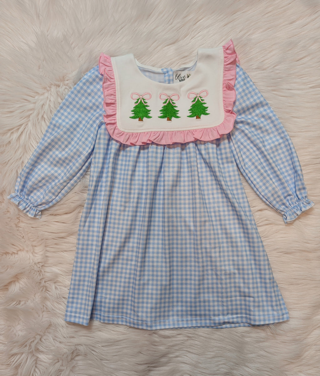 Bow Tree Ruffle Bib Dress