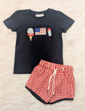 Patriotic Trio Boy Short Set