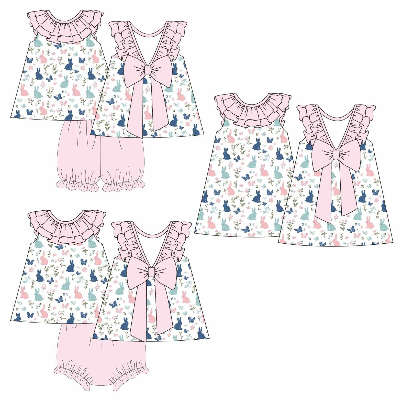 Pink Ruffle Floral Bunny