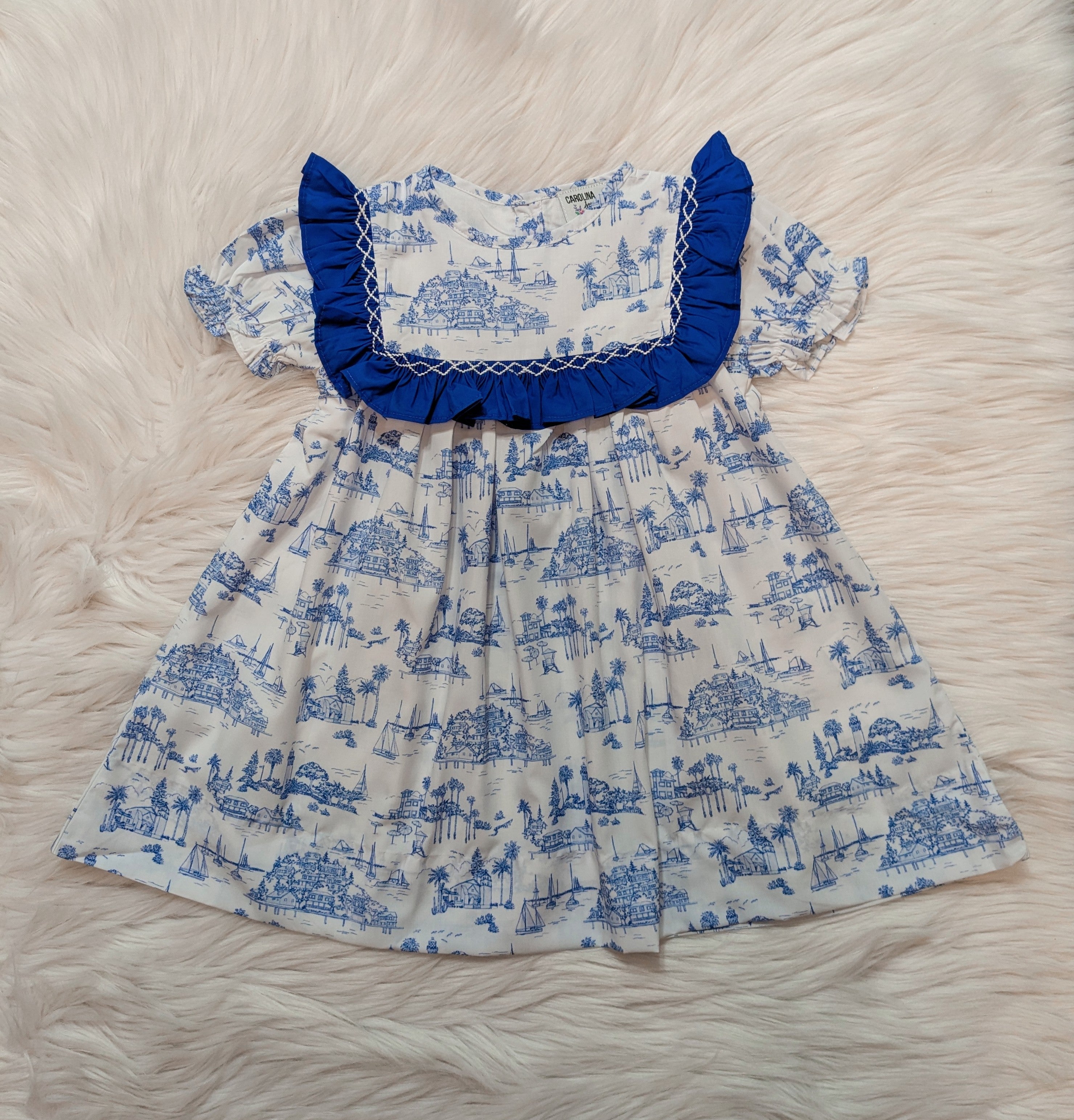 Summer Toile Smocked Dress