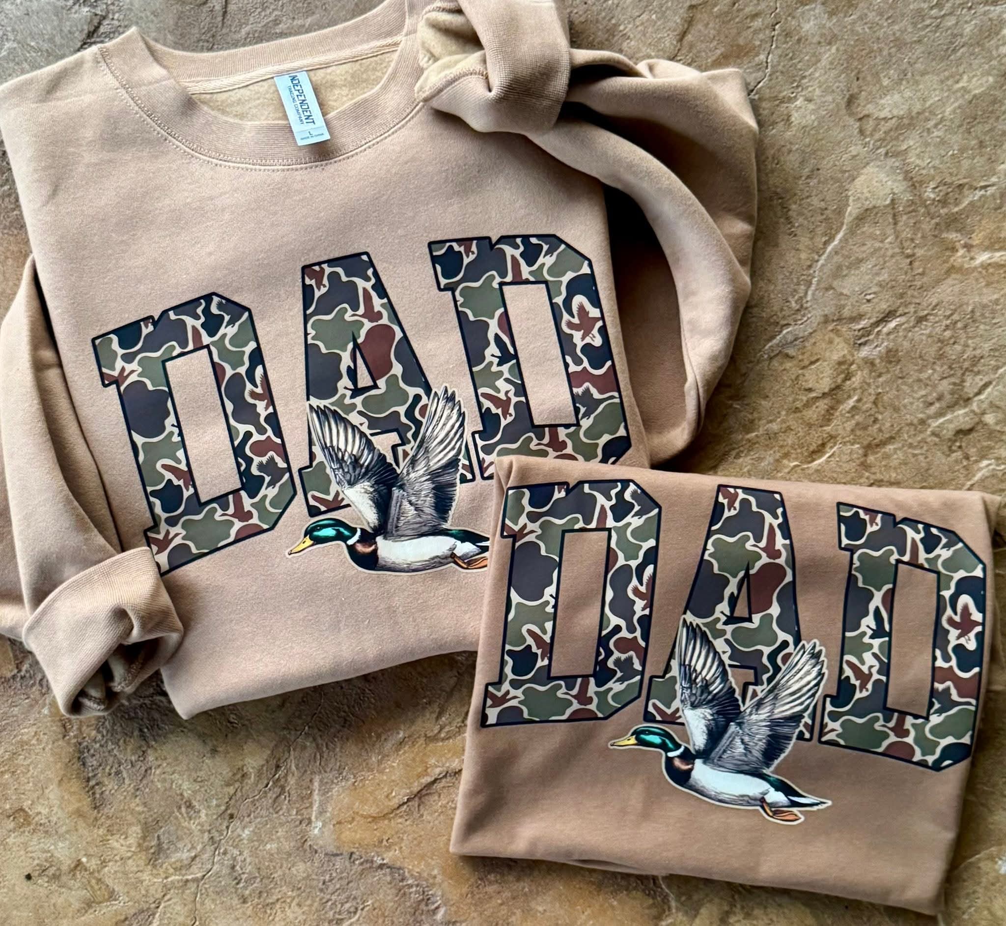 Camo Duck Dad Tee & Sweatshirt